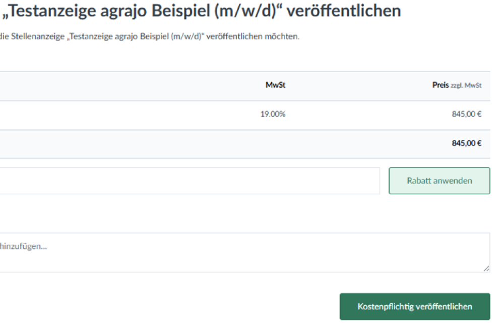 Stellenanzeige veröffentlichen
