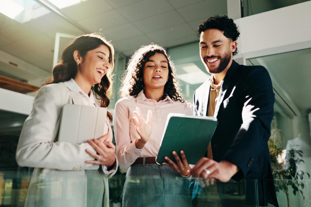 Mitarbeiter im Austausch