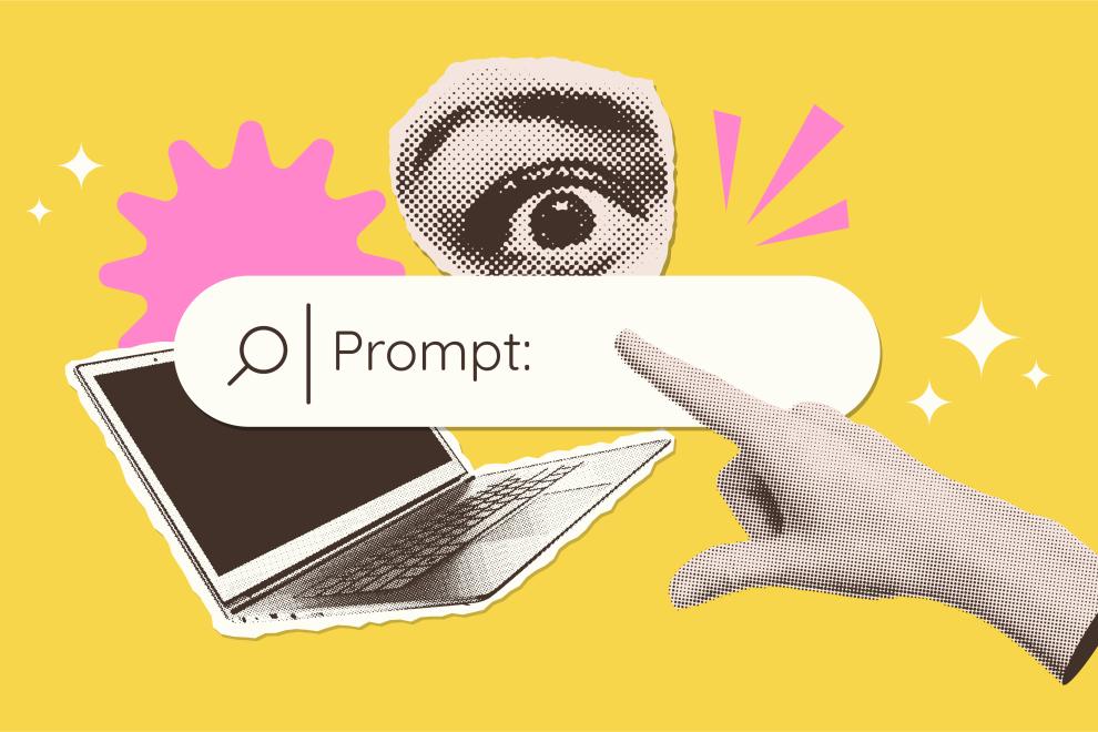 Illustration Suchleiste "Prompt" bei einer KI