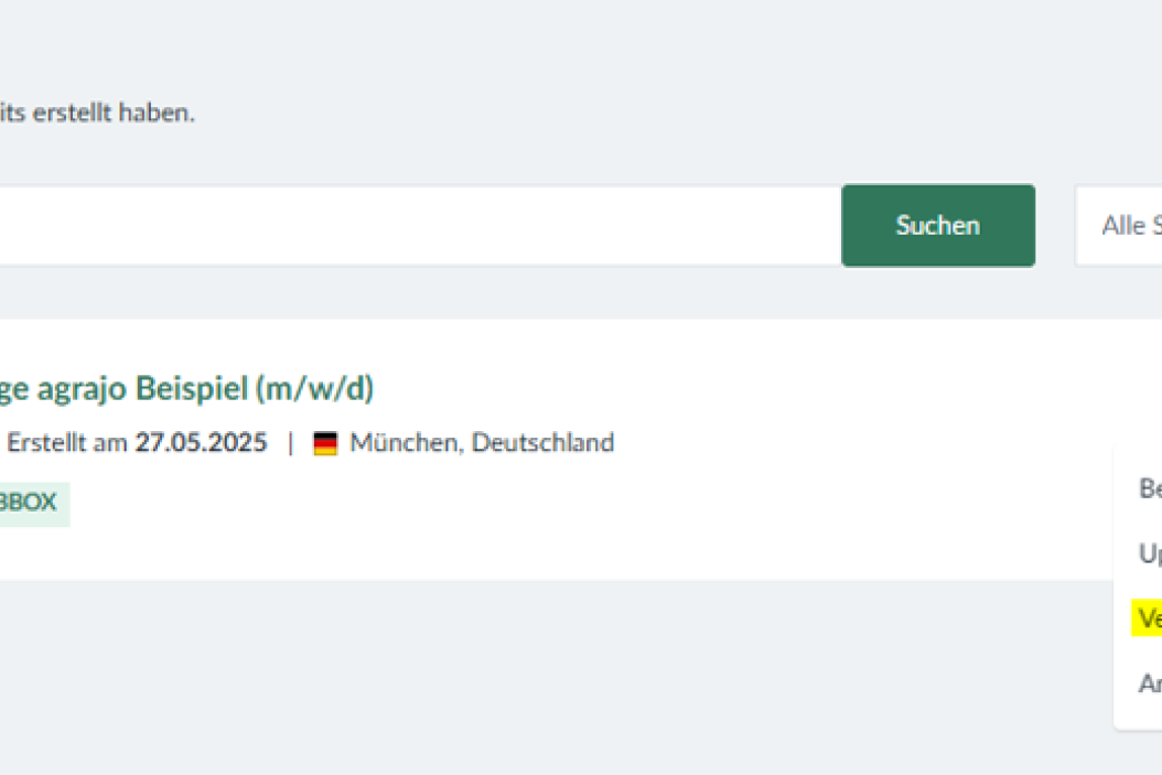 Jobs verwalten: Veröffentlichen