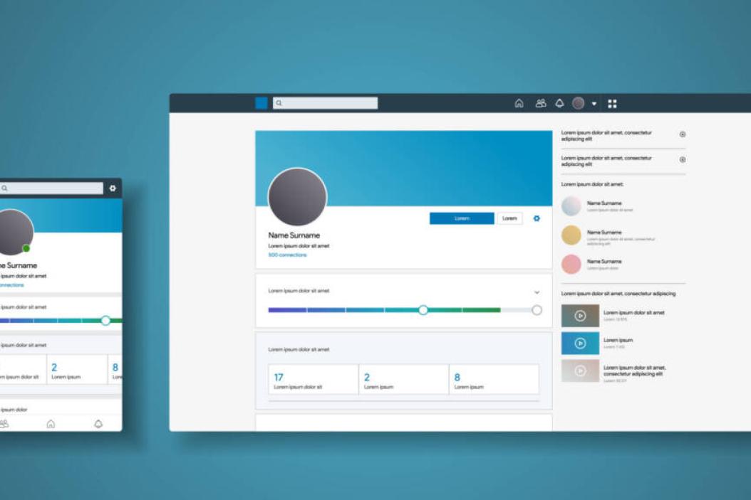 Desktop und mobile Ansicht von einem Profil Businessnetzwerk Xing LinkedIn