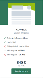 Beispiel: ADVANCE Stellenanzeige