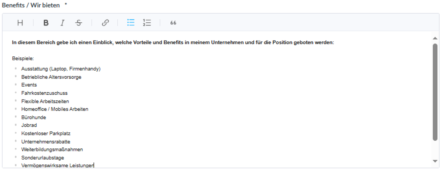 Stellenanzeige anlegen: Benefits